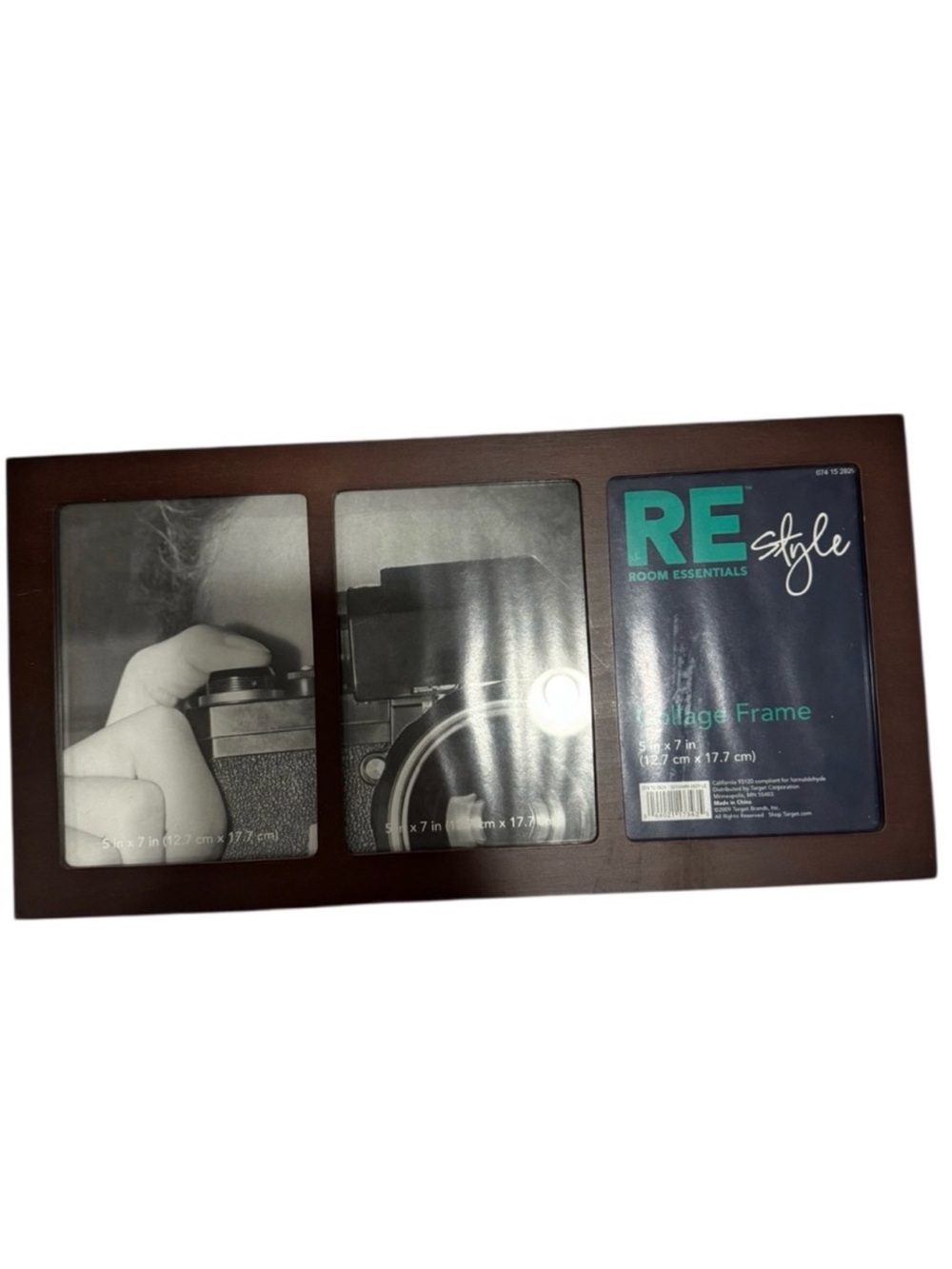 Essentials Dark Brown Triple Photo Frame